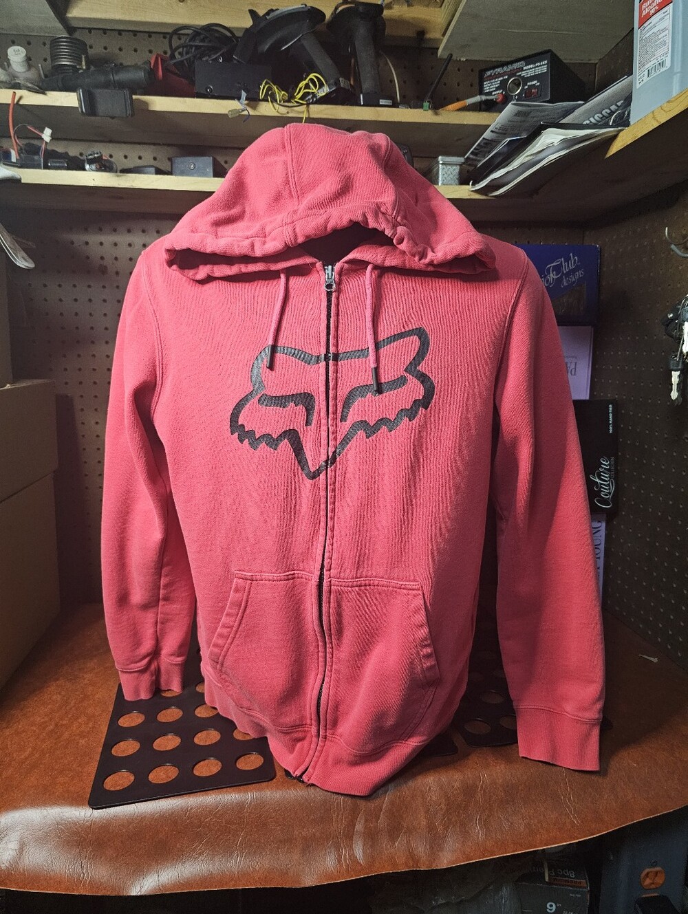 FOX Racing Red Zip-up Hoodie Size Small